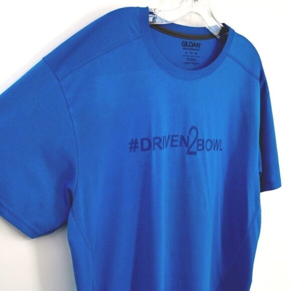 Turbo Bowling Driven2Bowl Men's XL Blue Tee Shirt - Picture 2 of 11